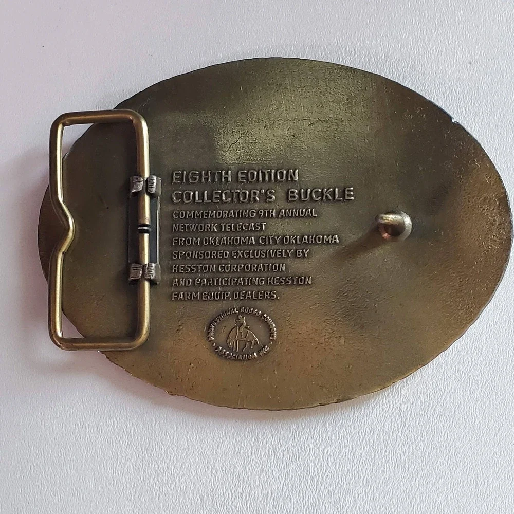 1982 Hesston National Finals Rodeo Belt Buckle Eighth Edition All Around Cowboy